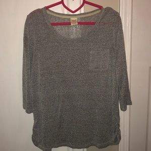 🛍 Heathered Grey Top 3/4 Sleeves 🖤